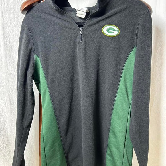 Green and black Green Bay Packers quarter zip sweatshirt #NFL #Packers - Picture 1 of 3